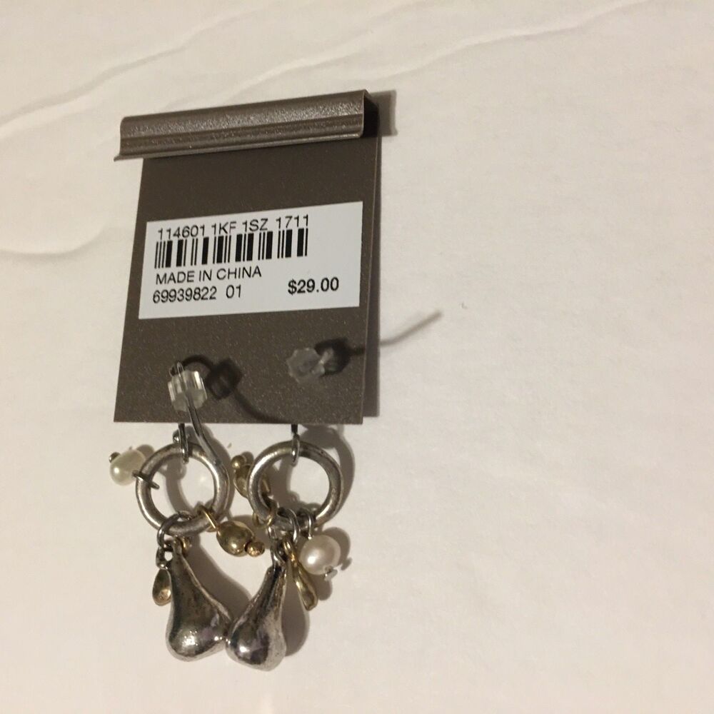 J. Jill | Dangle silver Bell Pearl Gold Earrings - Picture 2 of 2